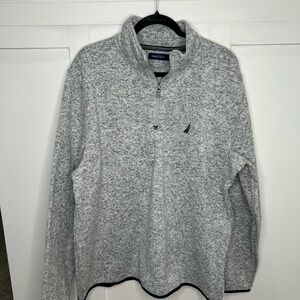 Nautica Men's Zip-Up Heather Gray Sweater quarter zip size XL brand new
